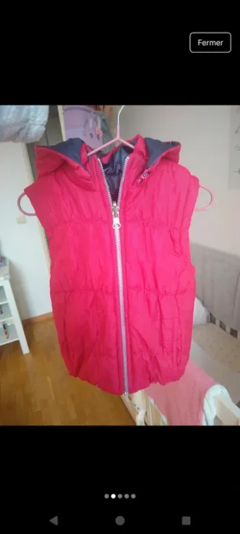 Veste fille sans manches réversible