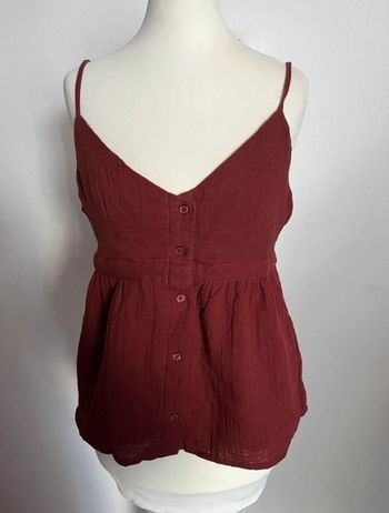 Top, débardeur bretelles ajustables bordeaux taille M 100 % coton