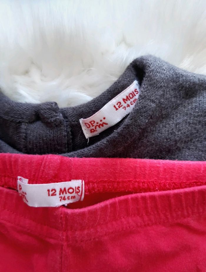 Ensemble robe pull leggings DPAM 12 mois - photo numéro 3