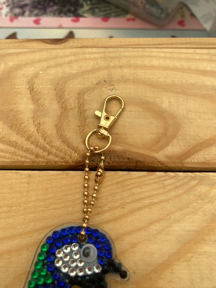 Porte clé recto/verso oiseau 🐦 en Diamond painting - photo numéro 2