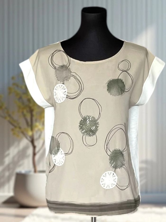 t-shirt fluide ton taupe/mastic Linea Cinque Taille M