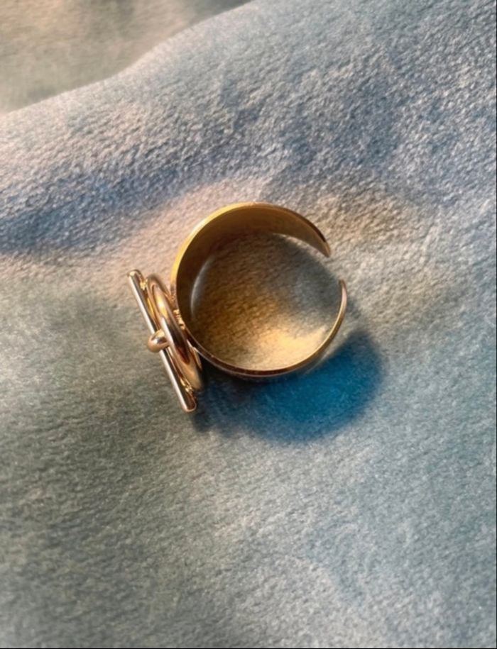 Bague acier doré - photo numéro 3