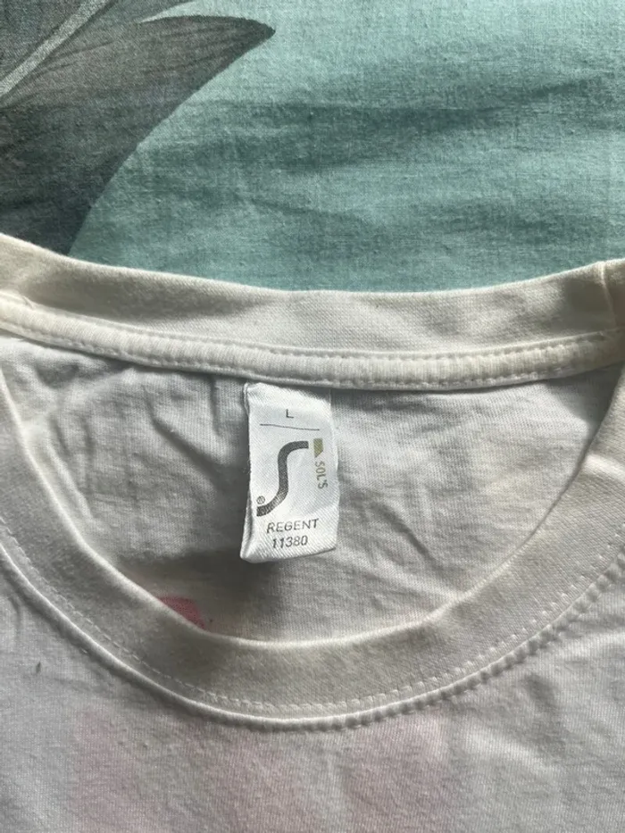T-shirt Homme taille L blanc manches courtes - photo numéro 3