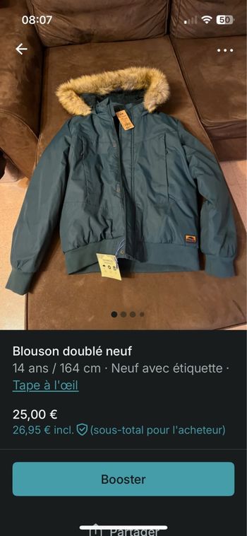 Blouson chaud Tao 14 ans