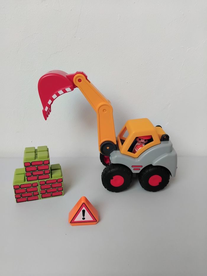 Pelleteuse de Chantier Playmobil 123 Junior Complète avec Bonhomme 🚧 - photo numéro 4