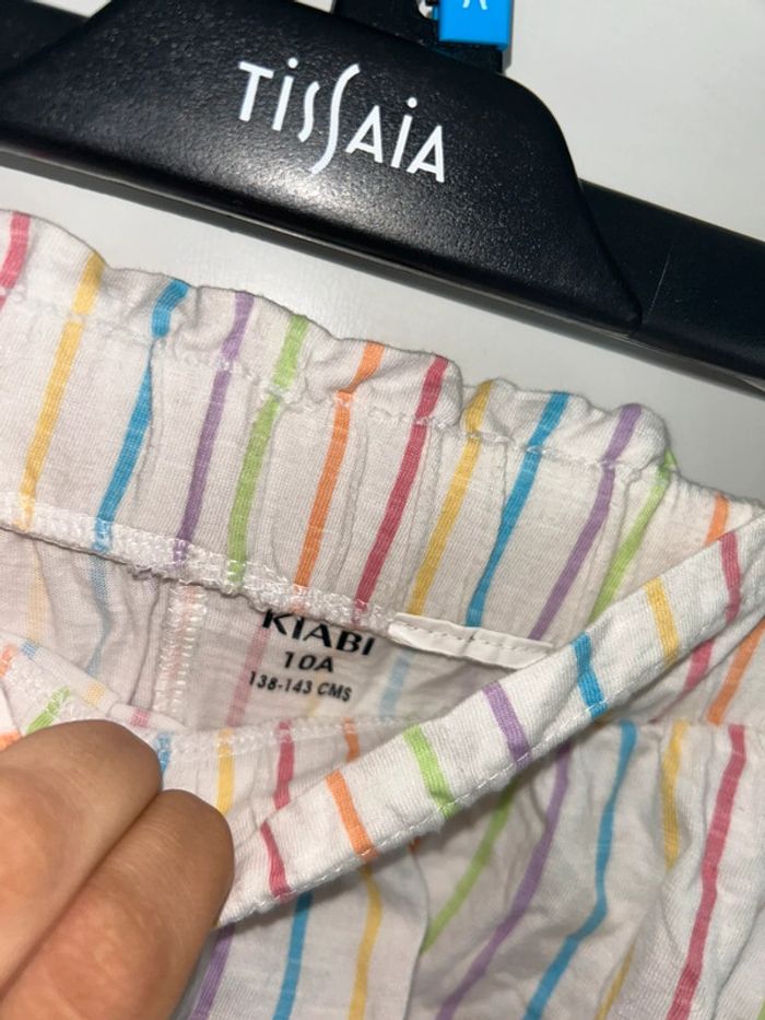 Short blanc à rayures multicolores - 10 ans - Kiabi - photo numéro 3