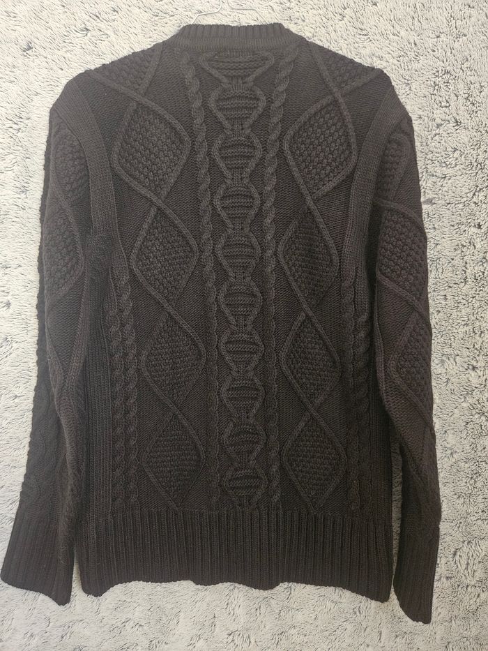 Pull en laine torsadé noir de chez Lacoste - photo numéro 5