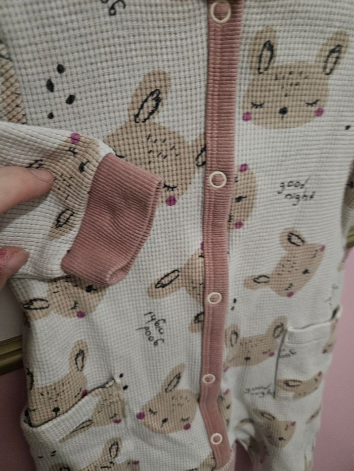 Pyjama nid d'abeille imprimé lapin - photo numéro 4