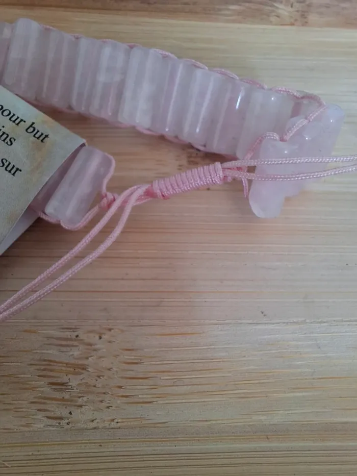 Bracelet en Quartz Rose avec cordon - photo numéro 4
