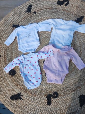 Lot de 4 bodys manches longues fille