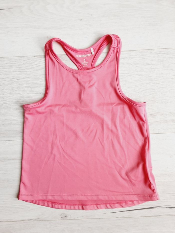 Vêtement fille tee-shirt débardeur rose sport Orchestra 3 ans