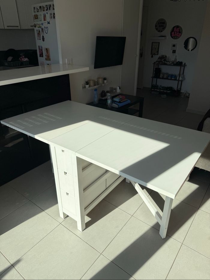 Table à rabat blanc - photo numéro 3