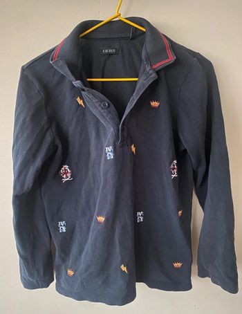 Polo marine garçon avec motifs