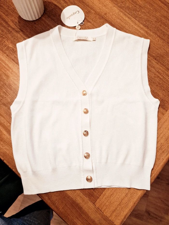 Gilet sans manche blanc neuf - photo numéro 5