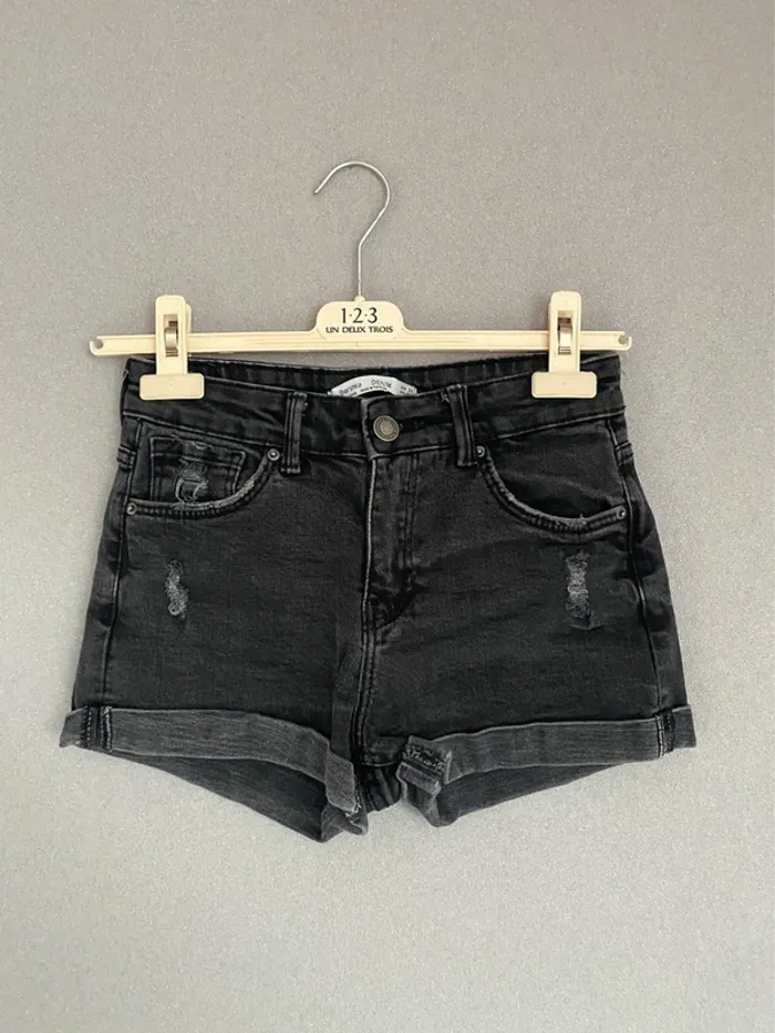 Short en jean noir Bershka XS