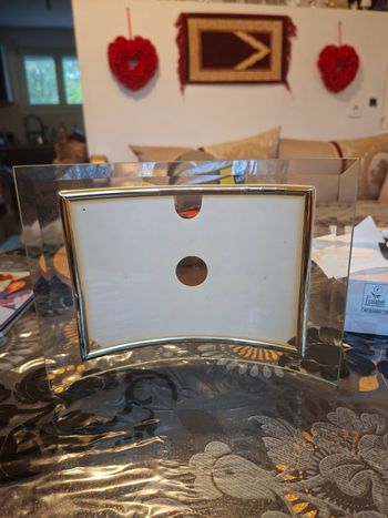 (S) cadre en verre border dorer petit défaut 24 sur 18 cm