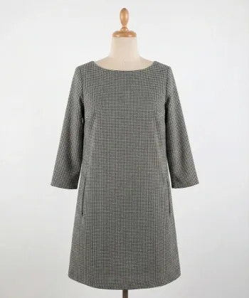 Robe droite chic motif pied-de-poule – Mango Suit – Taille S (36)