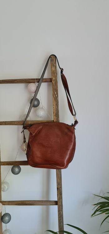 Sac en cuir veritable marron Katana Vintage bandoulière