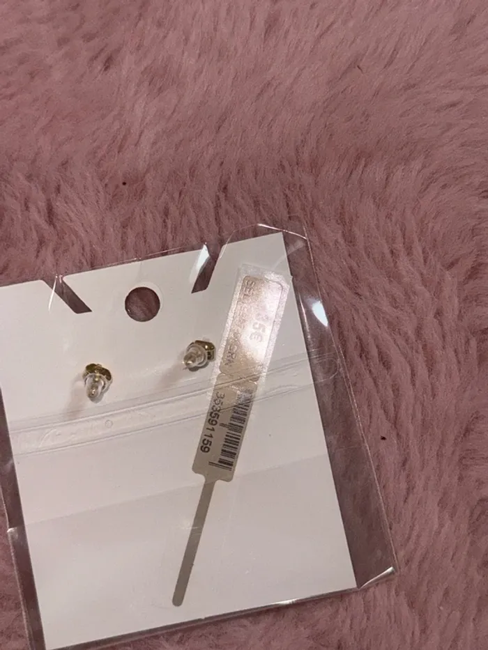 Zag boucles d’oreilles dorée femme neuve - photo numéro 3