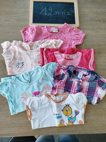 T-shirts fille manches courtes 12mois
