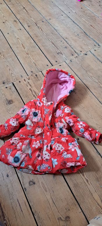 Manteau chaud  fleuri 12 mois