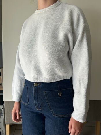 Pull court Zara blanc