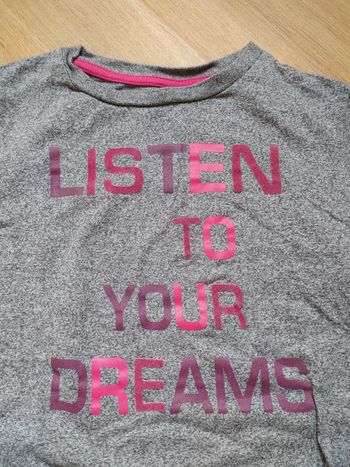 T-shirt 5 ans Okaïdi gris et mauve