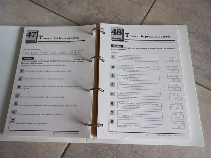 Classeur clé en main français et mathématiques fin cp ce1 - photo numéro 3