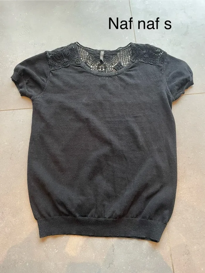 TEE shirt / pull manches courtes dentelle dos - photo numéro 3