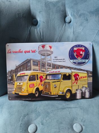 Plaque métal publicité belle la vache qui rit neuve 20x30cm