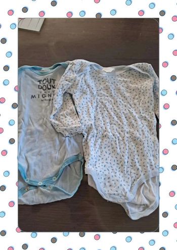 Lot de 2 bodies manches longues Taille 9 mois