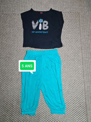 Ensemble t-shirt court et pantacourt fluide fille - 5 ans