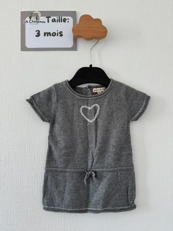 Robe grise - taille 3 mois 🌸