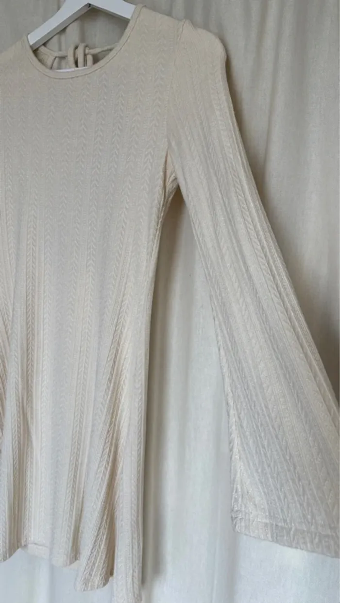 Robe de plage dos nu écru - photo numéro 4