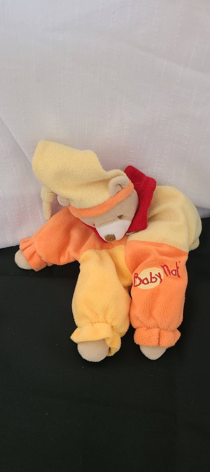 Doudou Ours Babynat Baby Nat' - Bonnet Jaune - photo numéro 2