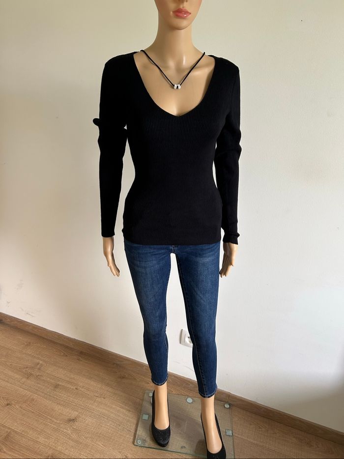 Pull noir neuf à manches longues Morgan taille XS (valeur 35€) - photo numéro 3