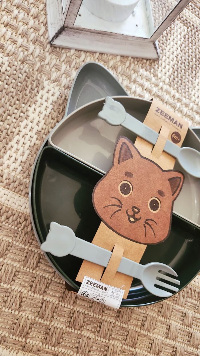 Assiette chat bébé 3 en 1 +6mois Neuf - photo numéro 3