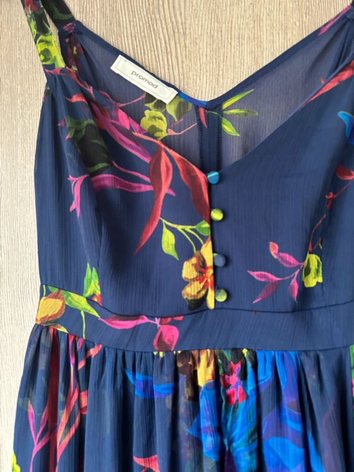 Sublime robe  longue originale bleu électrique - Promod - T36 - photo numéro 4