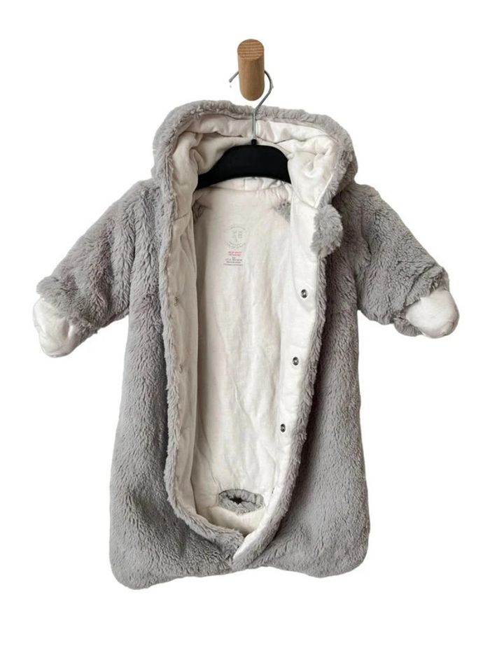 Combipilote à capuche en fausse fourrure grise - Absorba 1 mois - photo numéro 3