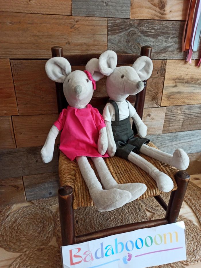 Peluche couple souris atmosphera tbe - photo numéro 3