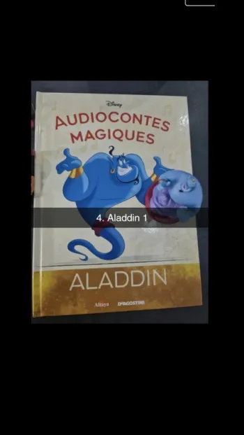 Num04Aladdin audioconte Magique disney deagostini livre+figurine audio conte compte