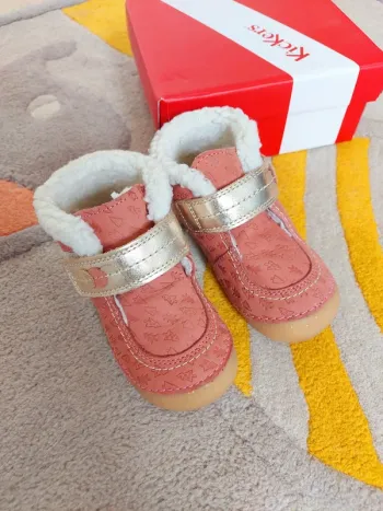 Bottines Kickers So Schuss rose or fantaisie 23