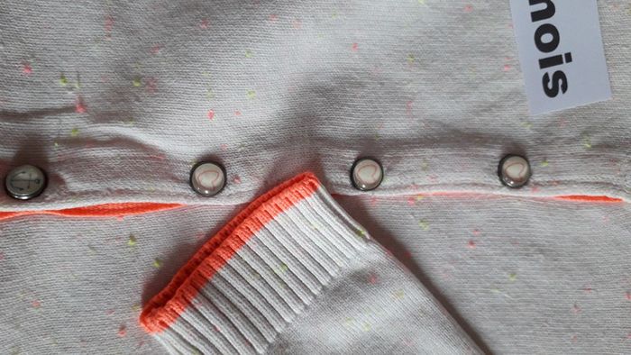 Cardigan blanc chiné rose 12 mois - photo numéro 4