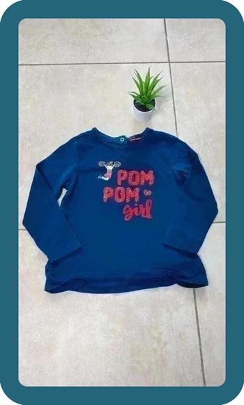 Charmant t-shirt manches longues bleu 3 ans Sergent Major - Parfait pour les petites filles