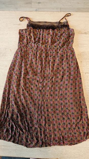 Robe courte à betelles, bordeau à dessin, Kiabi, 42, nickel