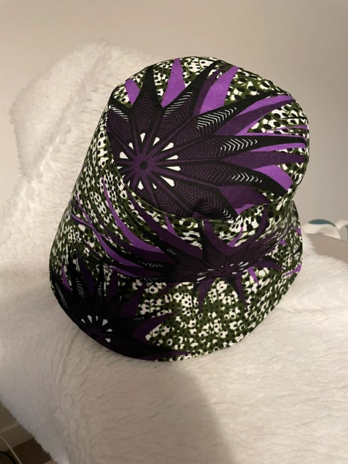 Bob réversible wax vert et violet 60 cm - photo numéro 4