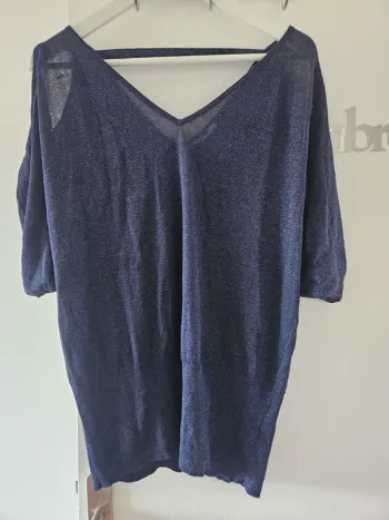Pull pailleté bleu