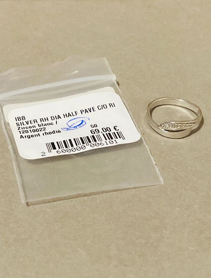 Bague Argent Zirconium Blanc Neuf - photo numéro 3