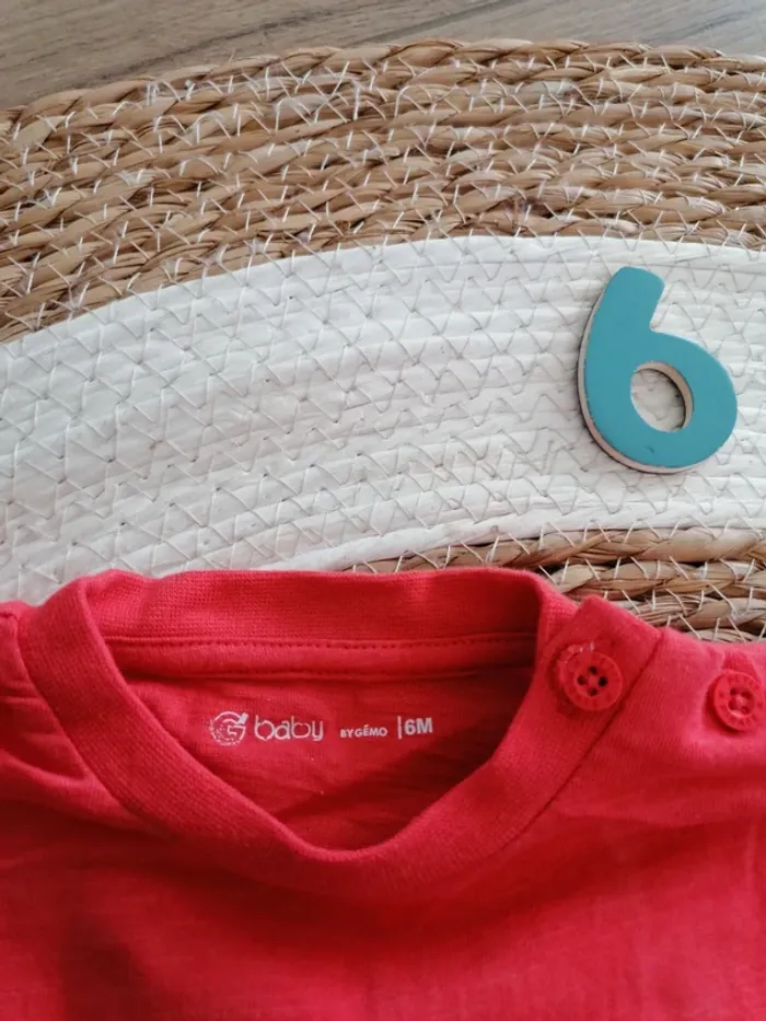 Lot de trois tee-shirts manches courtes - Gémo - 6 mois - photo numéro 4