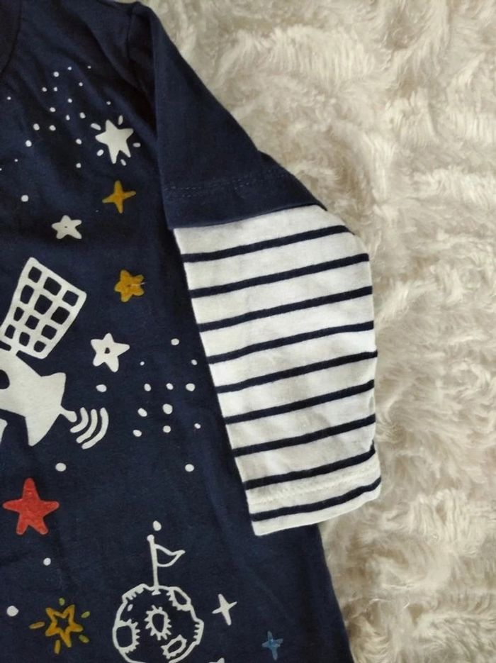 Tee shirt chemise manches longues Garçon 6 mois Espace Planète Satellite étoiles Orchestra - photo numéro 5